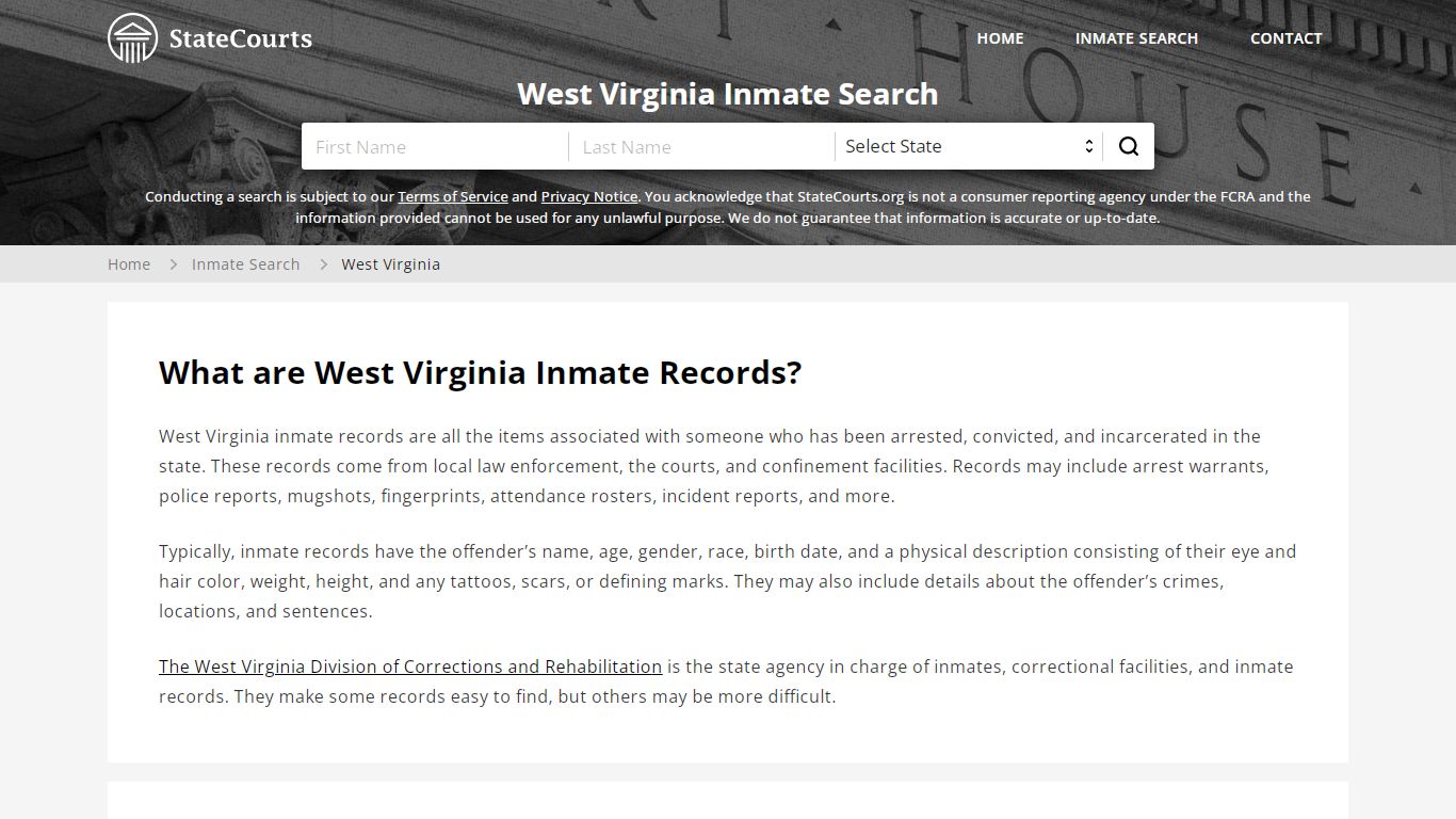 West Virginia Inmate Search, Prison and Jail Information - State Courts